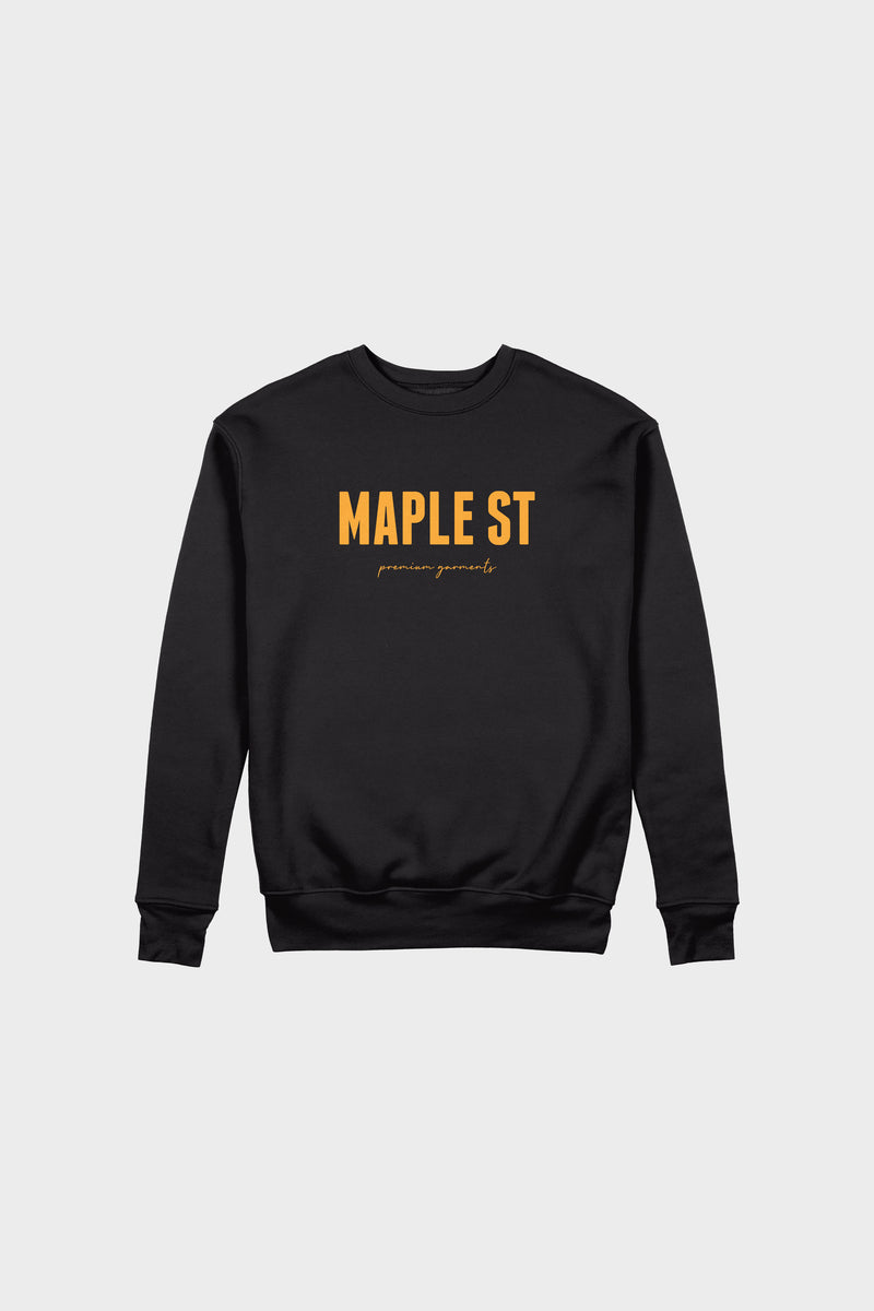 Maple St Crewneck (Black)