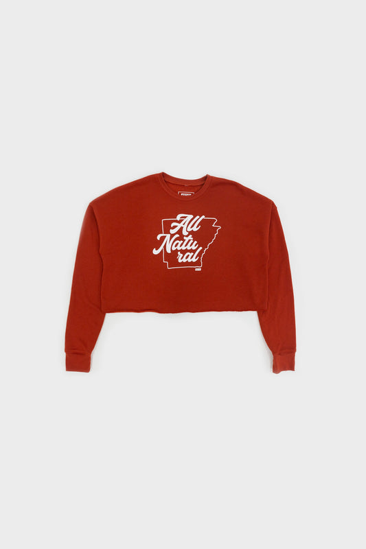 All Natural Cropped Sweatshirt (Brick)