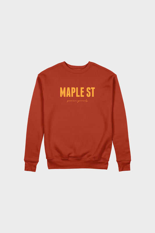 Maple St Crewneck (Brick)